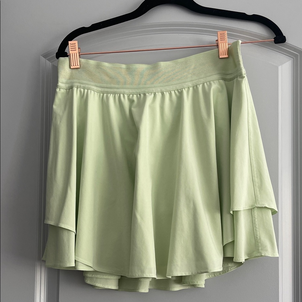 Lululemon Athletica Light Green Mini Skirt With Shorts